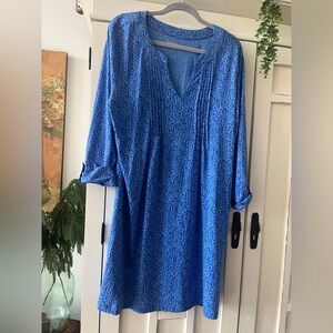 LILLY PULITZER FAIRFAX 3/4 SLEEVE ROLL TAB ALBA BLUE SL NWOT XL